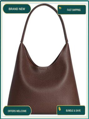 Small Slouchy Hobo Shoulder Bag Soft Vegan Leather Everyday Purse
